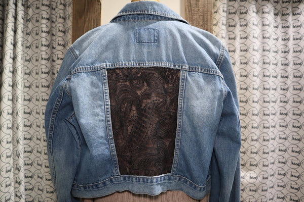 Lace back Handmade Denim Jackets