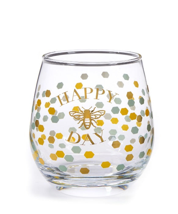 Happy 'Bee' Day Glass Tumbler
