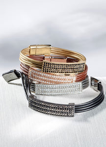 Leather & Crystal Bracelet