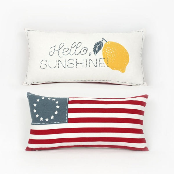 Reversible Sunshine/Flag Pillow
