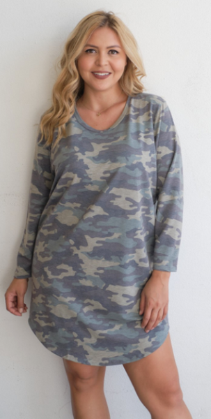 French Terry Camo Dress
