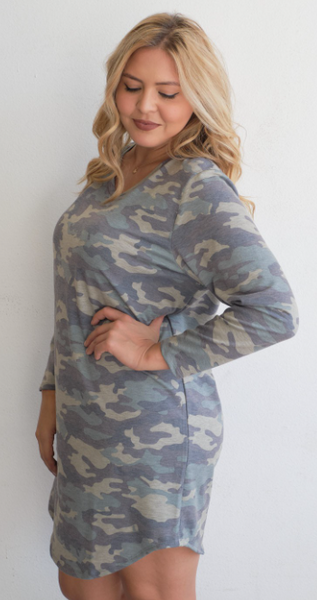 French Terry Camo Dress