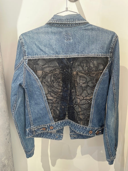 Lace back Handmade Denim Jackets