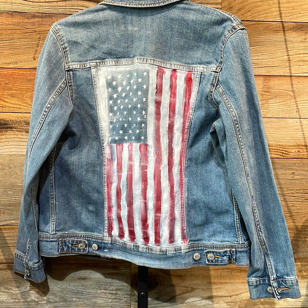 American Flag painted jacket