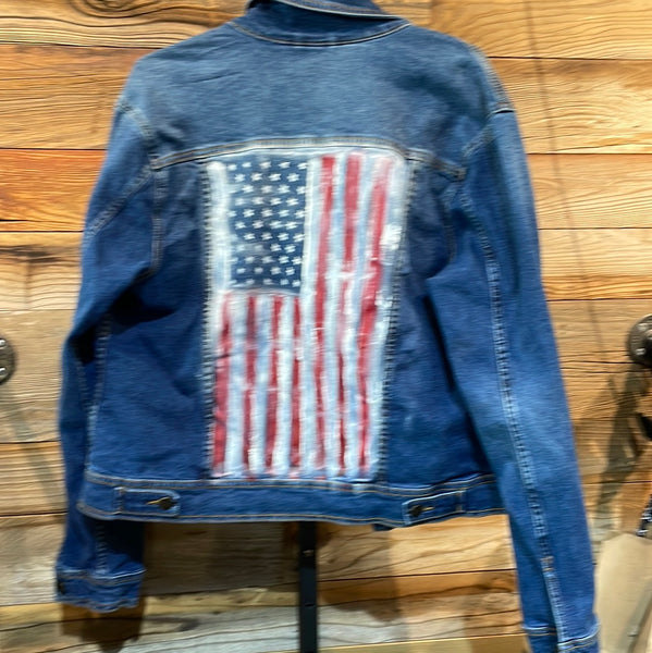 American Flag painted jacket